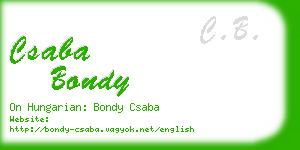 csaba bondy business card